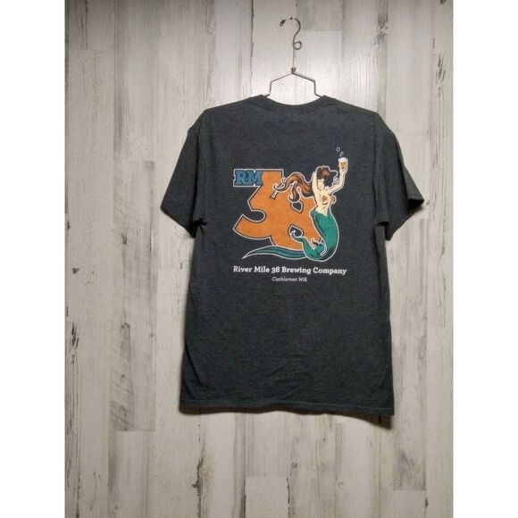 Rare River Mile 38 Brewing Co Cathlamet, WA Mermaid Medium Tee - Picture 3 of 4
